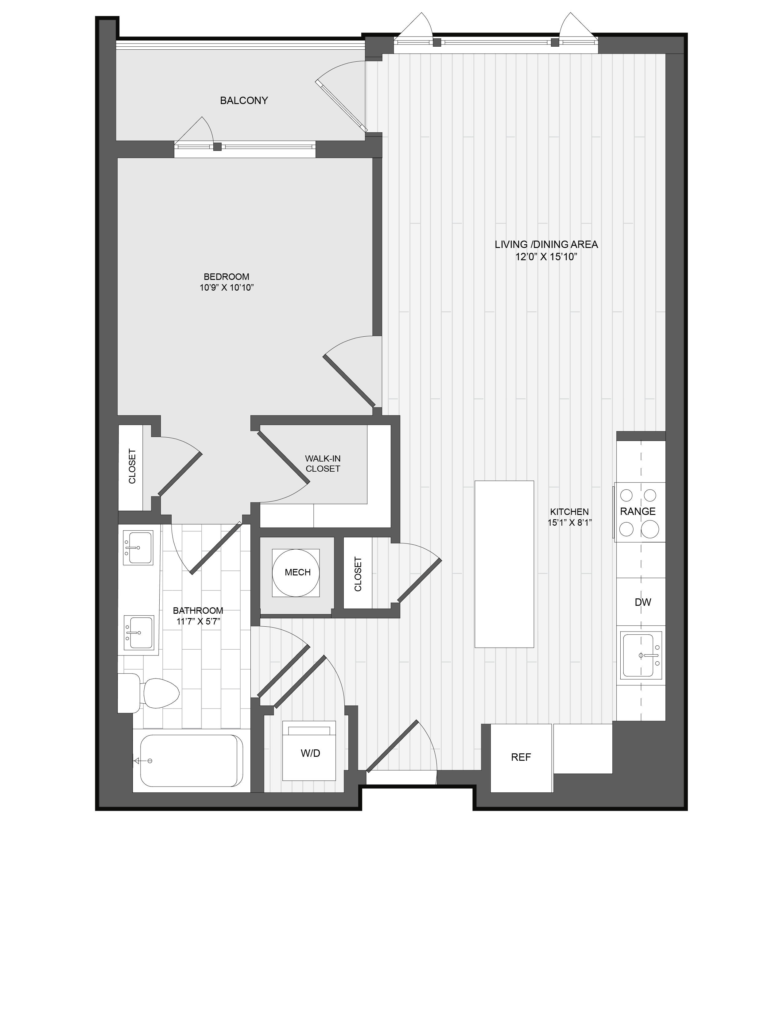 Floorplan image of apartment 555